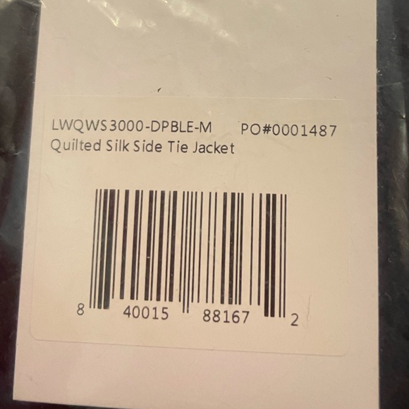 NWT Lunya Washable Silk Quilted Side Tie Jacket in Navy Size Medium - Picture 11 of 13